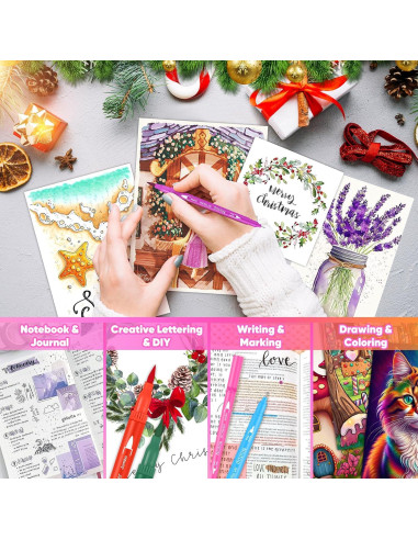 Marcadores Niutop 36 Colores Doble Punta Fina y Brocha