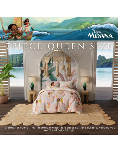 Juego de Ropa de Cama Moana Franco 7 Piezas Tamaño Reina