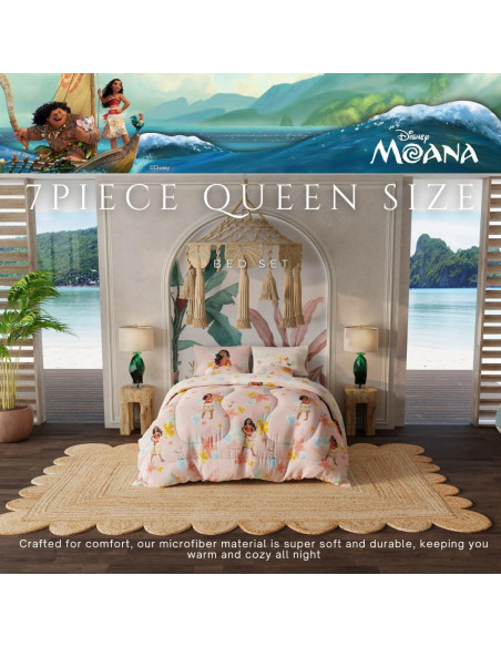 Juego de Ropa de Cama Moana Franco 7 Piezas Tamaño Reina