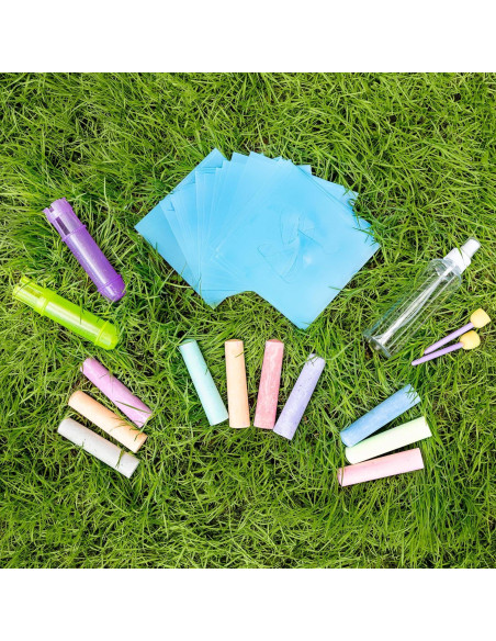 Set de Tiza Creativa Sunny Days - 10 Colores y 35 Plantillas