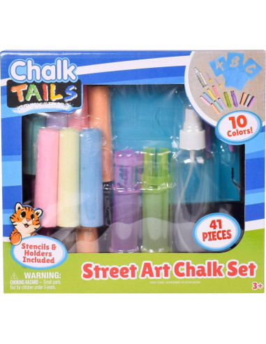 Set de Tiza Creativa Sunny Days - 10 Colores y 35 Plantillas