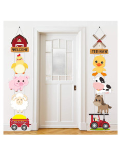 Decoraciones de Fiesta de Animales de Granja Blulu - 10 Piezas