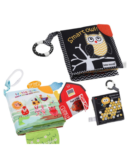 2PCS Libro de Tela para Bebés Bebemondo - Juguete de Granja