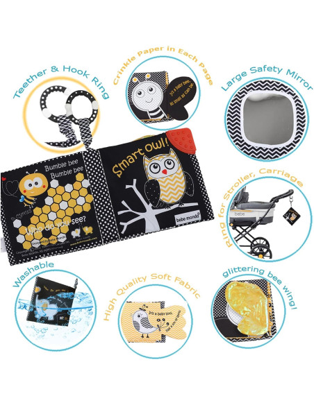 2PCS Libro de Tela para Bebés Bebemondo - Juguete de Granja