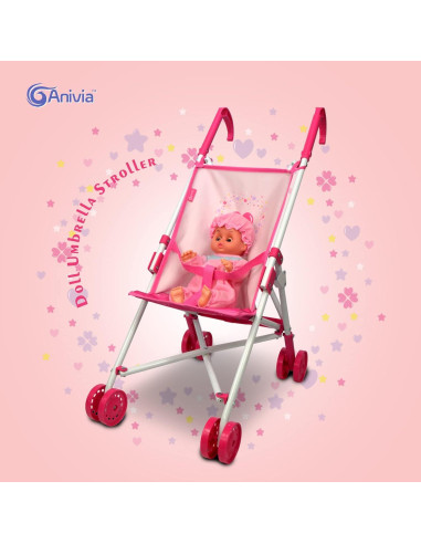 Carrito de Muñecas Anivia DB102pink Plegable y Ajustable