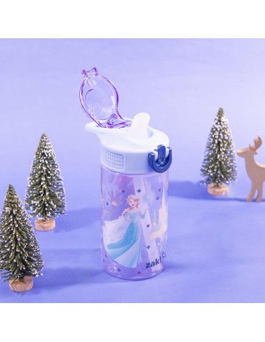 Botella de Agua Infantil Zak Designs Frozen 473ml con Pajilla