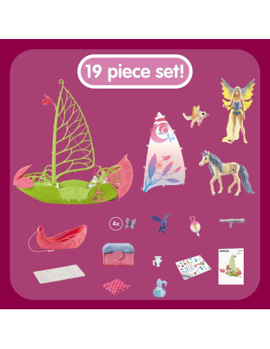 Juego de Juguetes Schleich Bayala Barco Mágico de Flores 19 Piezas
