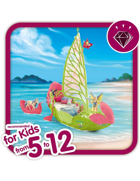 Juego de Juguetes Schleich Bayala Barco Mágico de Flores 19 Piezas