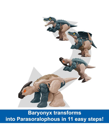 Figura de Acción Mattel Jurassic World Baryonyx 2-en-1