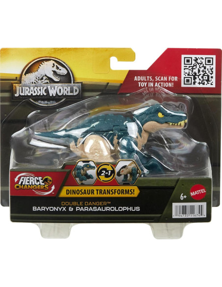 Figura de Acción Mattel Jurassic World Baryonyx 2-en-1