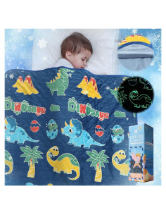 Manta Refrigerante SALIMAH Dinosaurio 127x152 cm Brilla en la Oscuridad