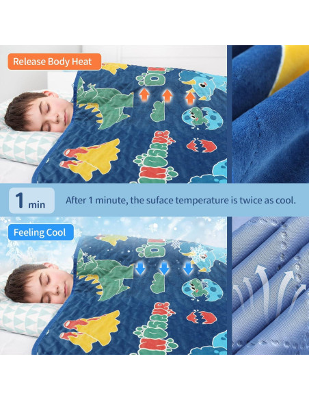 Manta Refrigerante SALIMAH Dinosaurio 127x152 cm Brilla en la Oscuridad Manta Refrigerante SALIMAH Dinosaurio 127x152 cm Brilla en la Oscuridad