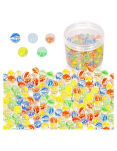 Lote de 200 Canicas de Vidrio PowerKing Ojos de Gato 14 mm