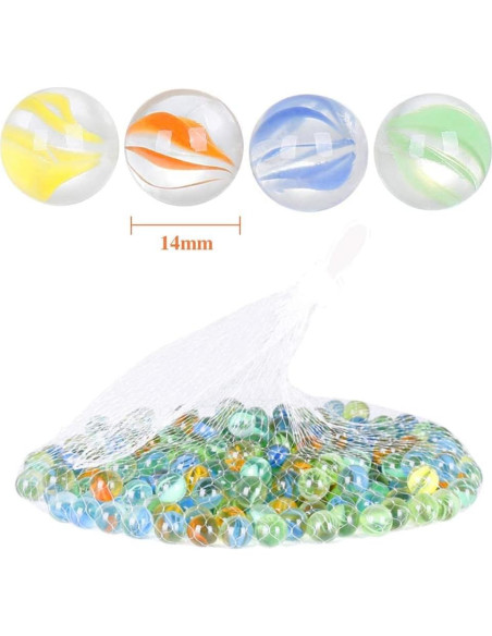 Lote de 200 Canicas de Vidrio PowerKing Ojos de Gato 14 mm Lote de 200 Canicas de Vidrio PowerKing Ojos de Gato 14 mm