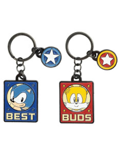Llavero Set de 2 Sonic the Hedgehog y Tails - Metal Licenciado