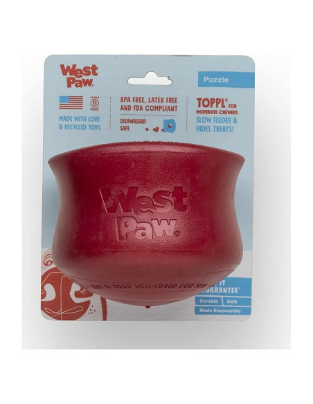 Juguete Interactivo para Perros West Paw Toppl Extra Grande Rojo