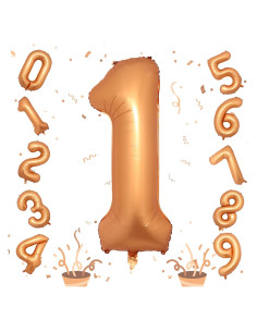 Globo Número 1 Naranja Isndare 101,6 cm Decoración Fiesta