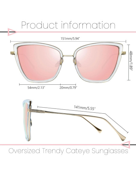 Gafas de sol Joopin estilo ojo de gato UV400 para mujeres Gafas de sol Joopin estilo ojo de gato UV400 para mujeres