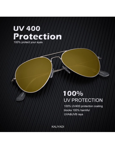 Gafas de Sol KALIYADI Aviador Polarizadas 62mm UV