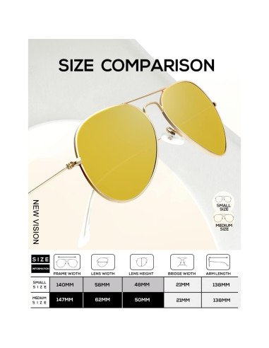 Gafas de Sol KALIYADI Aviador Polarizadas 62mm UV