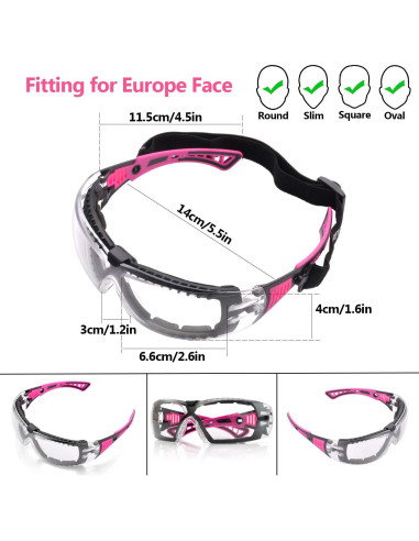 Gafas de seguridad antiempañantes SAFEYEAR para mujeres HD