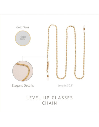 Correa de Gafas Ettika Dorada 77.5 cm Joyería para Mujeres