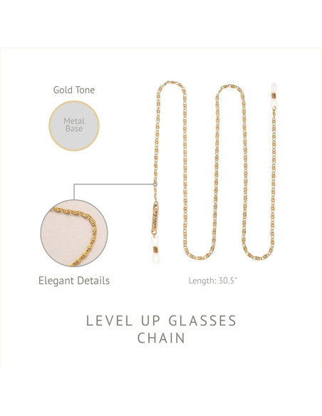 Correa de Gafas Ettika Dorada 77.5 cm Joyería para Mujeres