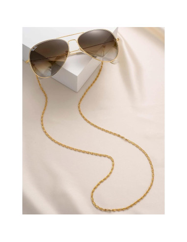 Correa de Gafas Ettika Dorada 77.5 cm Joyería para Mujeres