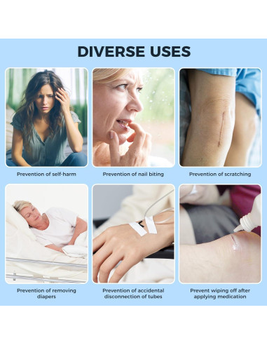 Mittens de restricción médica WONDSIGHIN malla grande 2 piezas