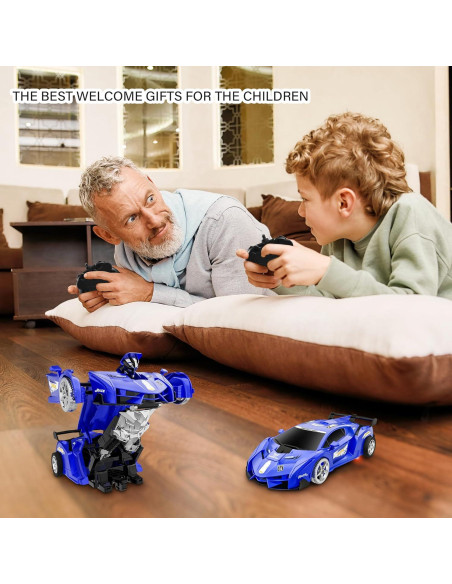 Coche RC Transformable KKONES Azul 360 con Luz LED Coche RC Transformable KKONES Azul 360 con Luz LED