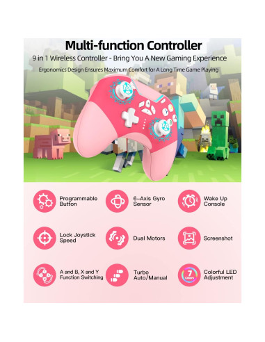 Juego de 2 Controladores Bluetooth Aghi para Nintendo Switch