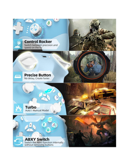 Juego de 2 Controladores Bluetooth Aghi para Nintendo Switch