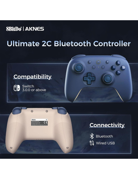 Controlador AKNES Ultimate 2C Bluetooth para Switch - Azul