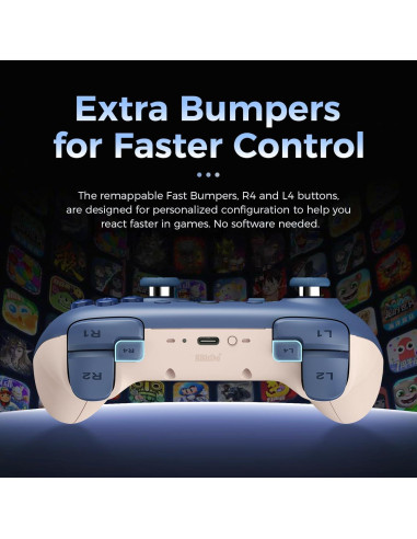 Controlador AKNES Ultimate 2C Bluetooth para Switch - Azul