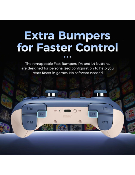 Controlador AKNES Ultimate 2C Bluetooth para Switch - Azul