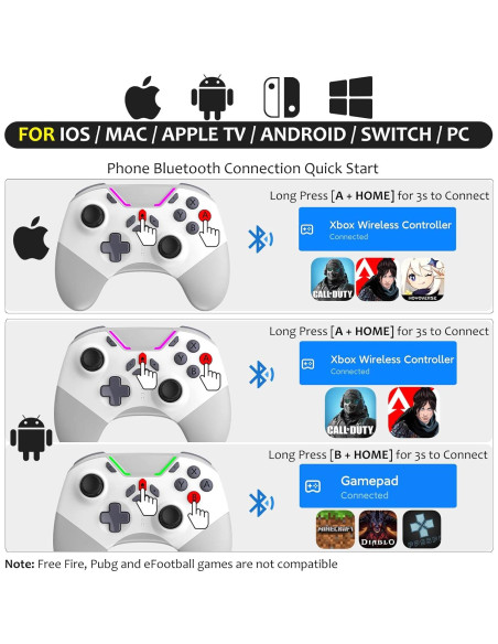 Controladores de Juego Inalámbricos Aghi para Nintendo Switch