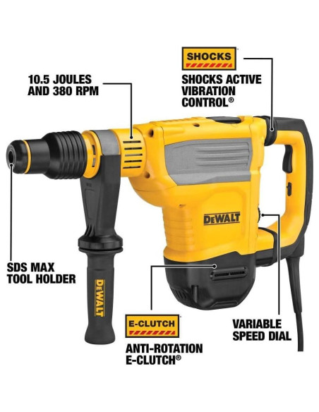 Martillo Rotatorio DEWALT D25614K 10.5 Julios SDS Max