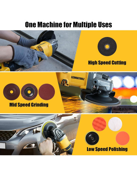 Amoladora Angular Sin Cable Lezwuatoolz 20V 200W 4-1/2"