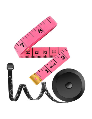 Cinta Métrica iBayam 2 Paquete Rosa y Negra 152,4 cm