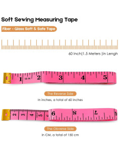 Cinta Métrica iBayam 2 Paquete Rosa y Negra 152,4 cm 2