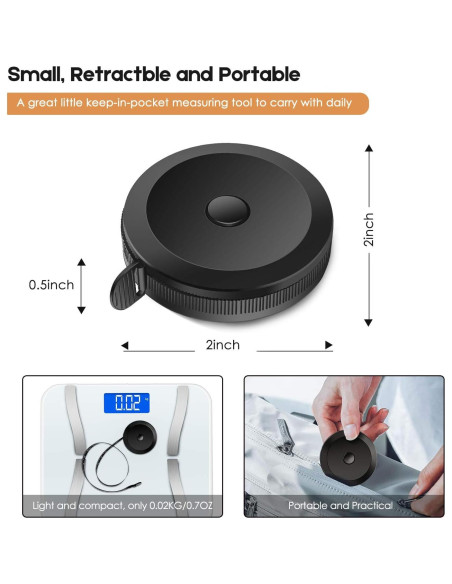 Cinta Métrica iBayam 2 Paquete Rosa y Negra 152,4 cm