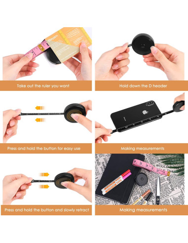 Cinta Métrica iBayam 2 Paquete Rosa y Negra 152,4 cm