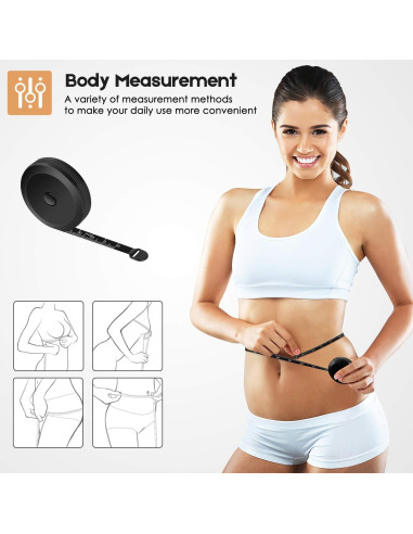 Cinta Métrica iBayam 2 Paquete Rosa y Negra 152,4 cm