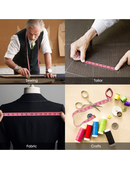 Cinta Métrica iBayam 2 Paquete Rosa y Negra 152,4 cm