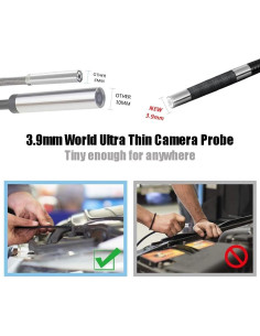 Endoscopio Aokiinn AKT-390ART 3.9mm con luz LED y pantalla 2