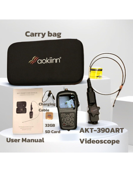 Endoscopio Aokiinn AKT-390ART 3.9mm con luz LED y pantalla