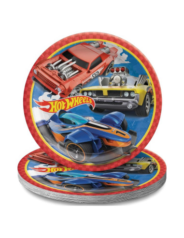 Platos de Papel Redondos Amscan Hot Wheels Multicolor 8 Pzas