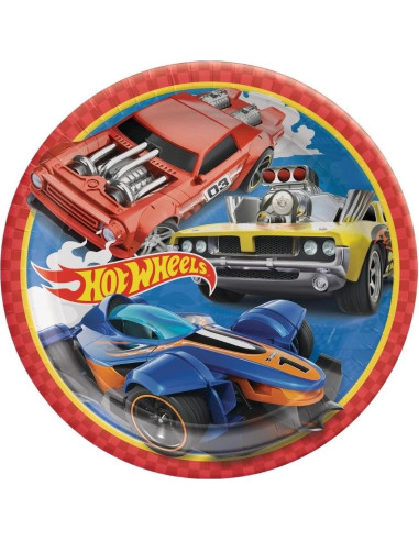 Platos de Papel Redondos Amscan Hot Wheels Multicolor 8 Pzas