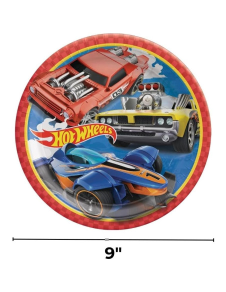 Platos de Papel Redondos Amscan Hot Wheels Multicolor 8 Pzas