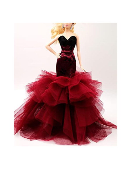 Vestido de Muñeca de Encaje Negro Cora Gu Sirena 30 cm